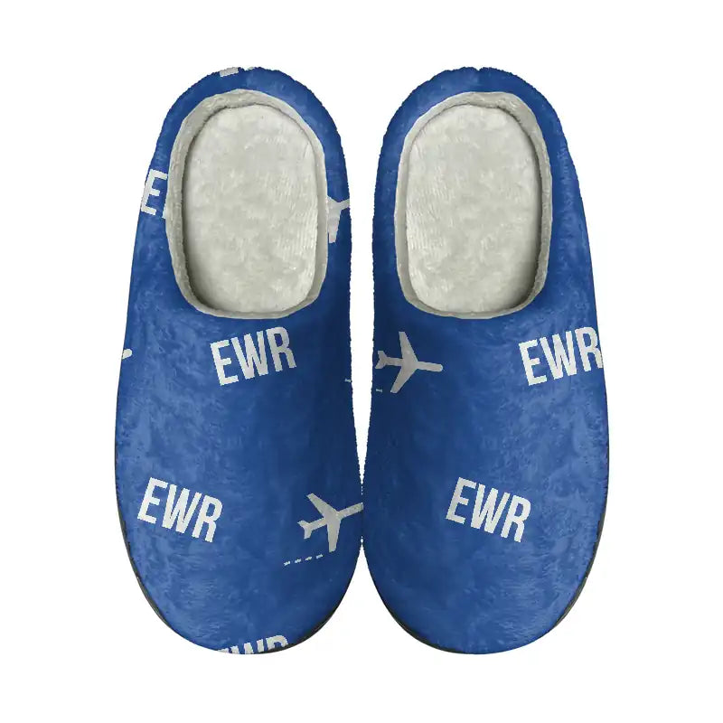 Newark Liberty International Airport (EWR) Slippers & Flip Flops - Slippers - Cotton - Pattern - Blue