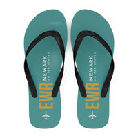 Thumbnail for Newark Liberty International Airport (EWR) Slippers & Flip Flops - Slippers - Flip Flops - Code - Turquoise