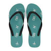 Thumbnail for Newark Liberty International Airport (EWR) Slippers & Flip Flops - Slippers - Flip Flops - Pattern - Turquoise