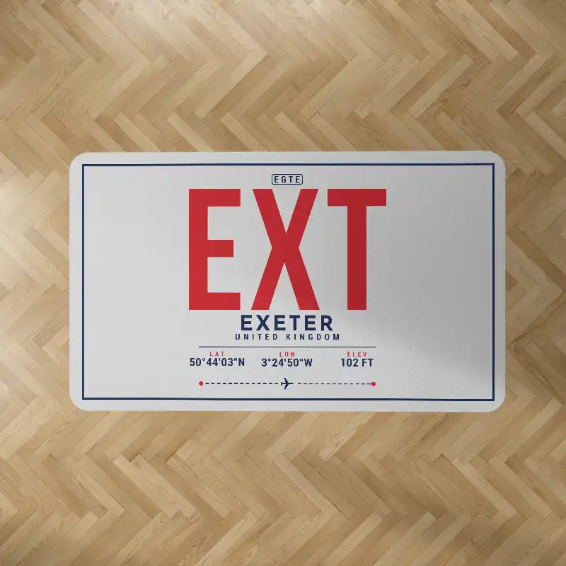 Exeter International Airport (EXT) Carpets - Carpet Rectangle - ID Tag - Light Gray V2