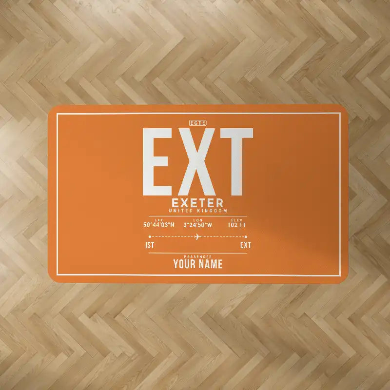 Exeter International Airport (EXT) Carpets - Carpet Rectangle - ID Tag + Name - Orange V2