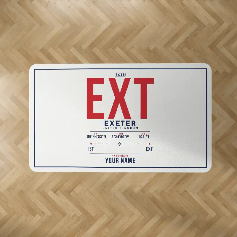 Exeter International Airport (EXT) Carpets - Carpet Rectangle - ID Tag + Name - White V2