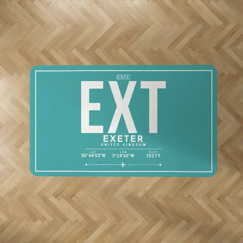 Exeter International Airport (EXT) Carpets - Carpet Rectangle - ID Tag - Turquoise V2