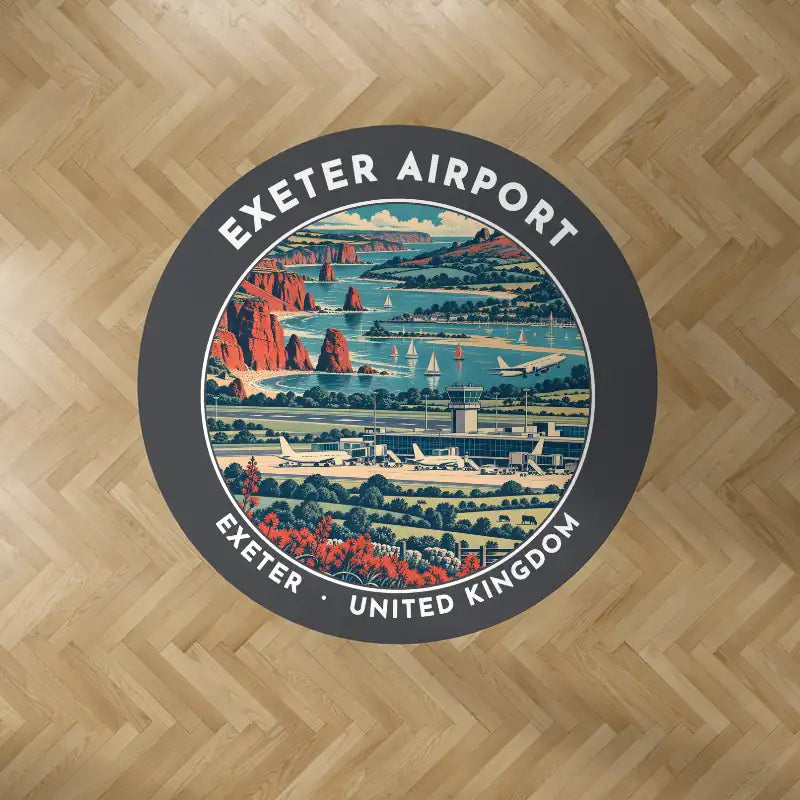Exeter International Airport (EXT) Carpets - Carpet Round - Badge - Dark Gray V2