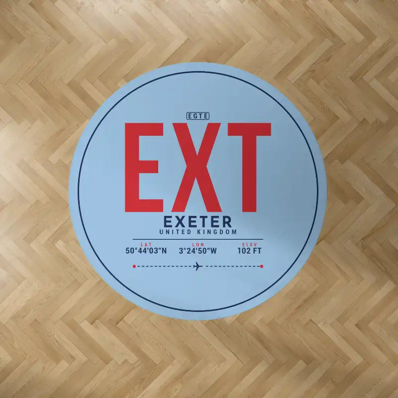 Exeter International Airport (EXT) Carpets - Carpet Round - ID Tag - Light Blue V2