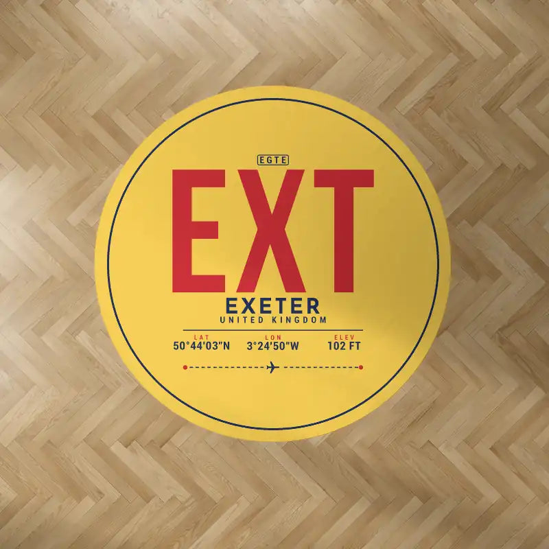 Exeter International Airport (EXT) Carpets - Carpet Round - ID Tag - Yellow V2