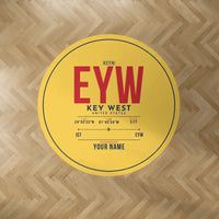 Thumbnail for Key West International Airport (EYW) Carpets - Carpet Round - ID Tag + Name - Yellow V2