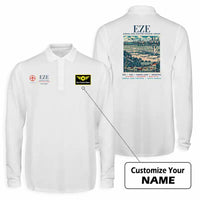Thumbnail for Buenos Aires Ministro Pistarini International Airport (EZE) Premium Polo T-Shirts - Poster + Name - Long Sleeve - White