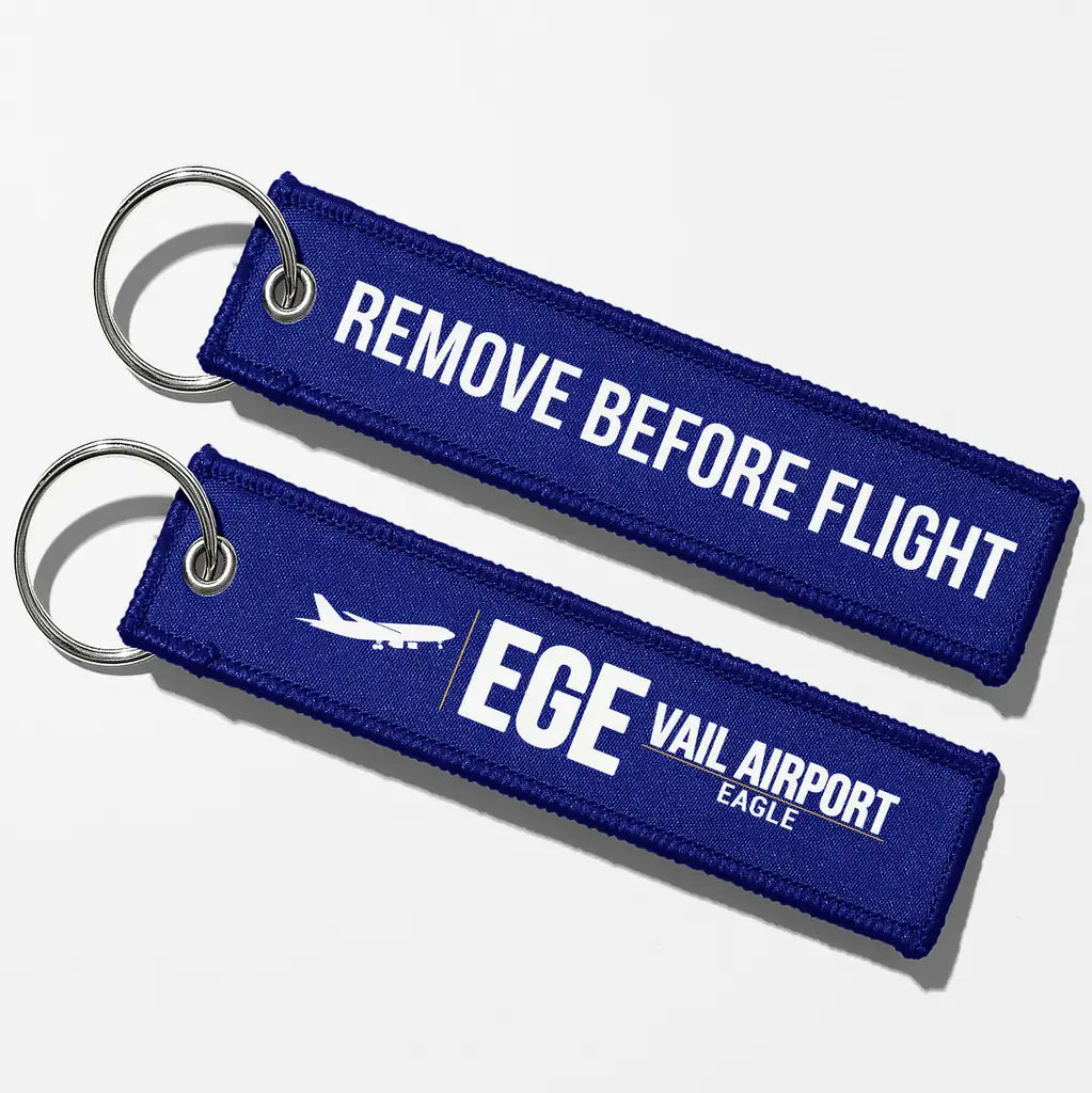 Eagle County Regional Airport (EGE) Aviator Key Chains - Blue - Remove Before Flight