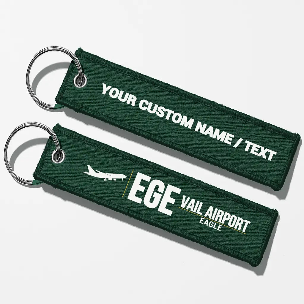 Eagle County Regional Airport (EGE) Aviator Key Chains - Dark Green - Personalized