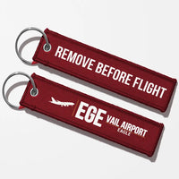 Thumbnail for Eagle County Regional Airport (EGE) Aviator Key Chains - Dark Red - Remove Before Flight