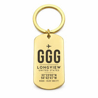 Thumbnail for East Texas Regional Airport GGG - Key Chain - Original Design - Gold