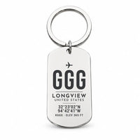 Thumbnail for East Texas Regional Airport GGG - Key Chain - Original Design - Silver