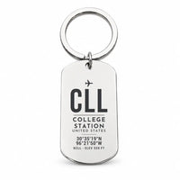 Thumbnail for Easterwood Airport CLL - Key Chain - Original Design - Silver
