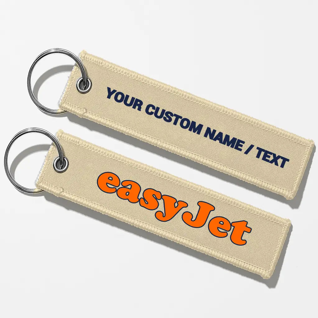 EasyJet Airlines Crew & Staff Tag Key Chains - Beige - Personalized