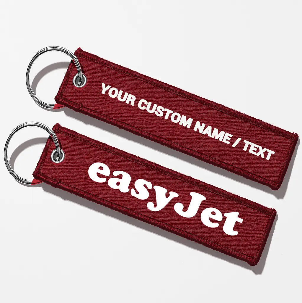 EasyJet Airlines Crew & Staff Tag Key Chains - Dark Red - Personalized