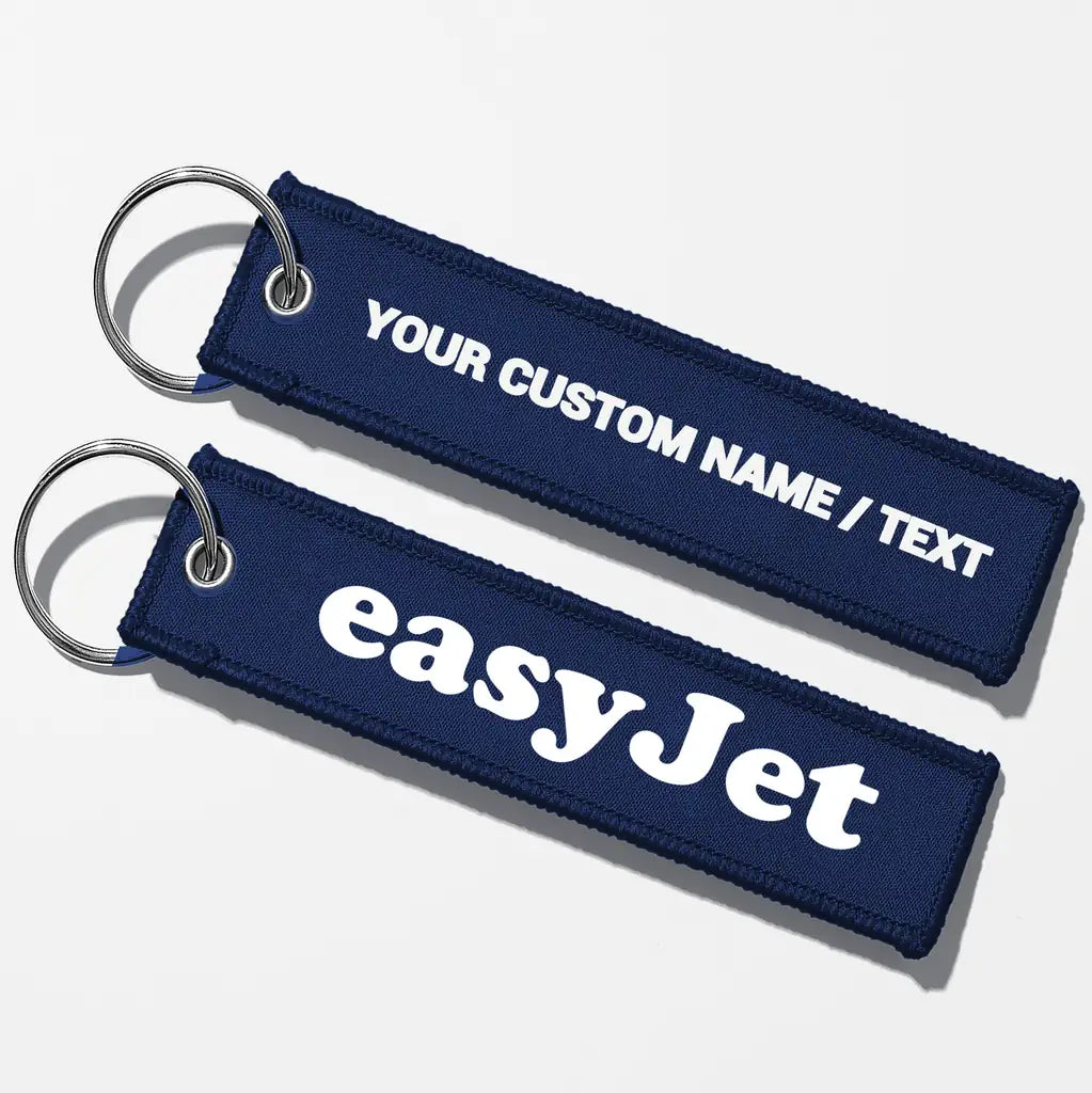 EasyJet Airlines Crew & Staff Tag Key Chains - Navy Blue - Personalized