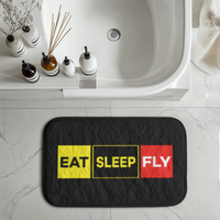 Thumbnail for Eat Sleep Fly (Colourful) Designed Bath Mats