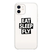 Thumbnail for Eat Sleep Fly Designed Transparent Silicone iPhone Cases