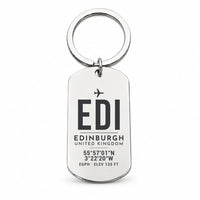 Thumbnail for Edinburgh Airport EDI - Firth Stone Heather Crest - Key Chain - Original Design - Silver