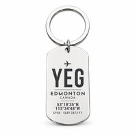 Thumbnail for Edmonton International Airport YEG - Key Chain - Original Design - Silver