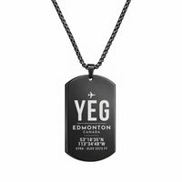 Thumbnail for Edmonton International Airport YEG - Necklace - Original Design - Black
