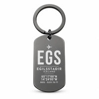 Thumbnail for Egilsstaðir Airport EGS - Key Chain - Original Design - Black