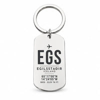 Thumbnail for Egilsstaðir Airport EGS - Key Chain - Original Design - Silver