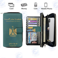 Thumbnail for Egypt Passport Designed Leather Long Zipper Wallets