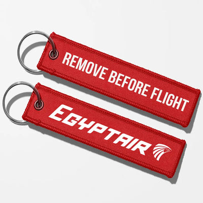 Egyptair Airlines Crew & Staff Tag Key Chains - Red - Remove Before Flight