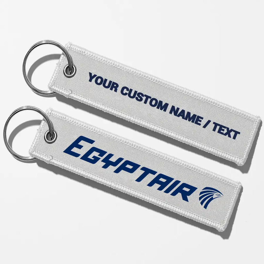 Egyptair Airlines Crew & Staff Tag Key Chains - White - Personalized