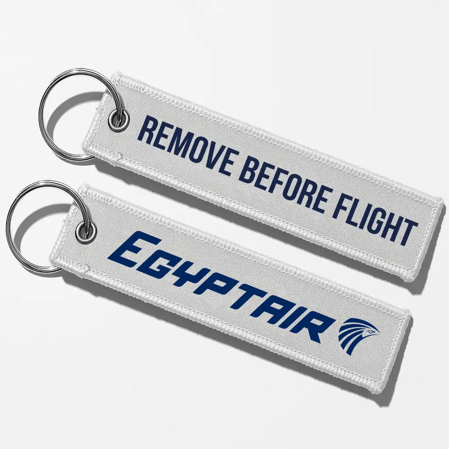 Egyptair Airlines Crew & Staff Tag Key Chains - White - Remove Before Flight