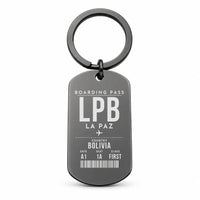 Thumbnail for El Alto International Airport LPB - Key Chain - Boarding Pass Style - Black