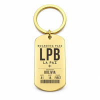 Thumbnail for El Alto International Airport LPB - Key Chain - Boarding Pass Style - Gold