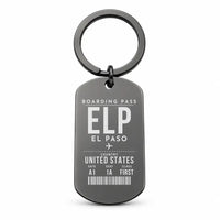 Thumbnail for El Paso International Airport ELP - Key Chain - Boarding Pass Style - Black