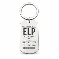 Thumbnail for El Paso International Airport ELP - Key Chain - Boarding Pass Style - Silver