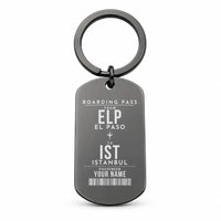 Thumbnail for El Paso International Airport ELP - Key Chain - Customizable Boarding Pass - Black