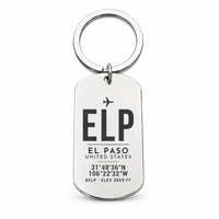 Thumbnail for El Paso International Airport ELP - Key Chain - Original Design - Silver