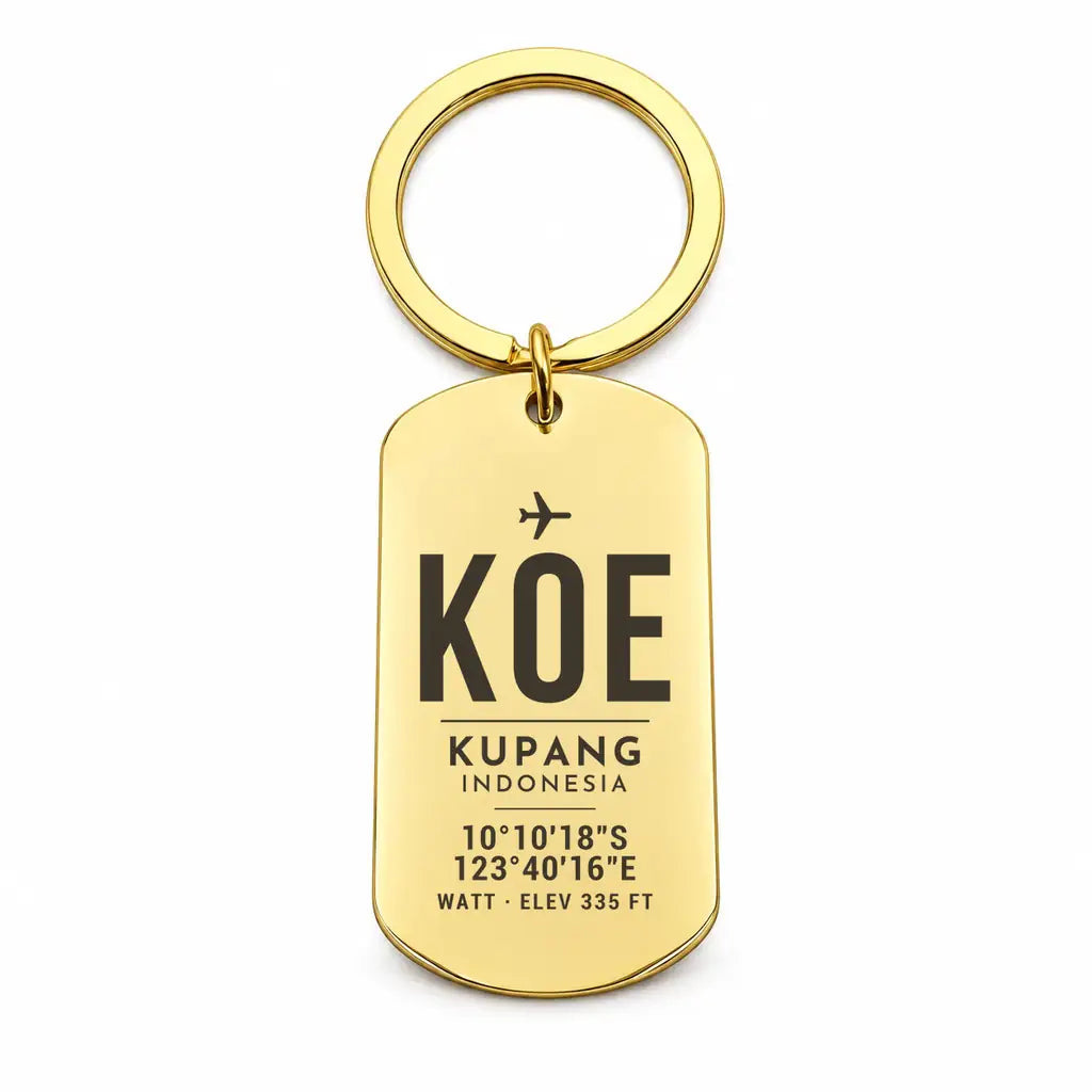 El Tari Airport KOE - Key Chain - Original Design - Gold