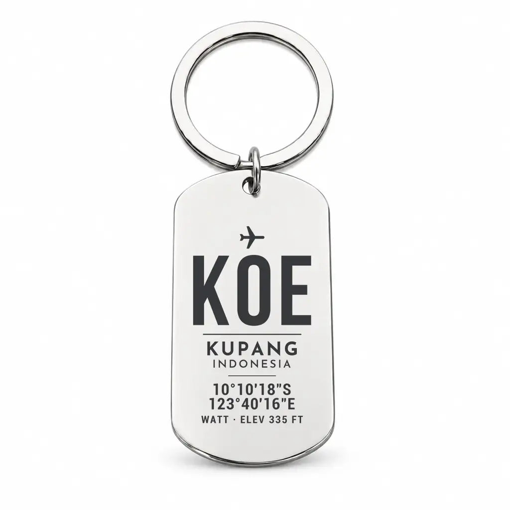 El Tari Airport KOE - Key Chain - Original Design - Silver