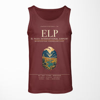 Thumbnail for El Paso International Airport (ELP) design on dark red tank top
