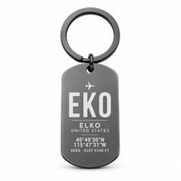 Thumbnail for Elko Regional Airport EKO - Key Chain - Original Design - Black