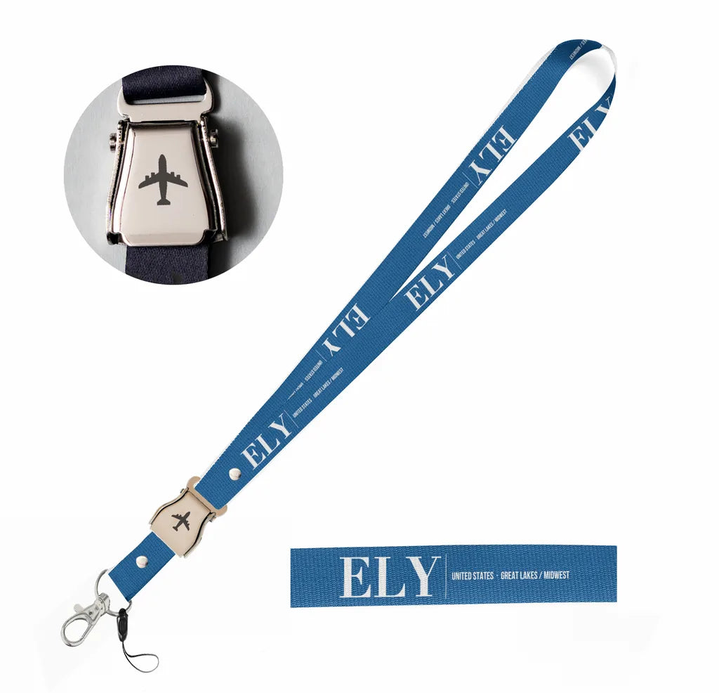Ely City Series seat belt lanyard - blue