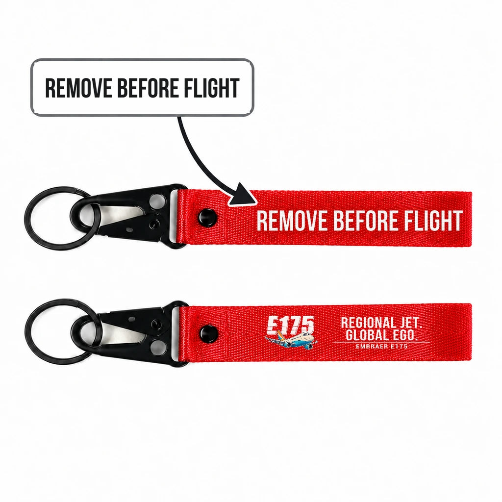 Embraer E175 Hawk-Shaped Key Chains - Red - Cartoon - Remove Before Flight