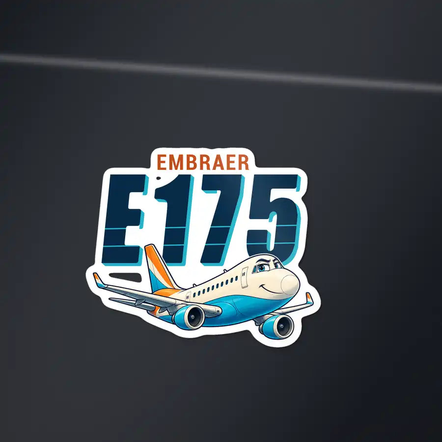 Embraer E175 - Cartoon Die-Cut - Die-Cut - Dark Car