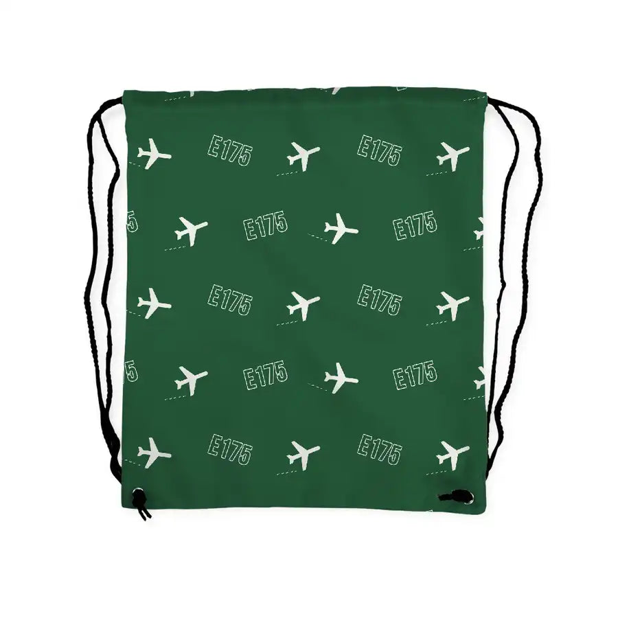 Embraer E175 - Drawstring Bag - 3D Pattern - Green