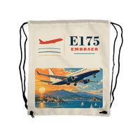 Thumbnail for Embraer E175 - Drawstring Bag - Classic - Beige