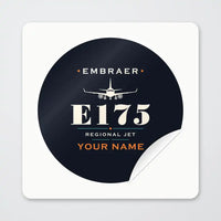 Thumbnail for Embraer E175 - Heritage + Name - Circle Sticker - Peel