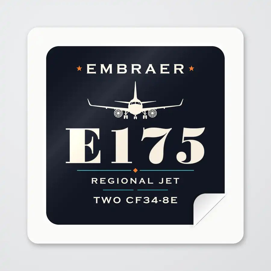 Embraer E175 - Heritage - Square Sticker - Peel