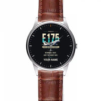 Thumbnail for Embraer E175 - Original + Name - Leather Strap - Striped Brown Leather Strap